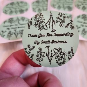 Thank You For Supporting My Small Business Green Round Stickers